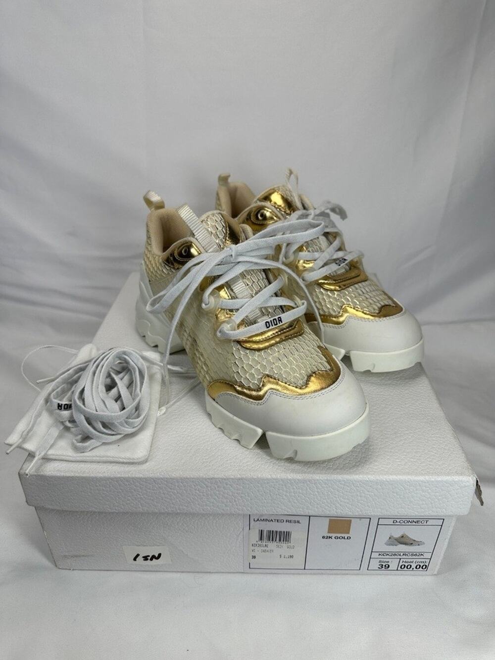 Dior D-Connect 62k Gold Size 9 SPB-MS 351082